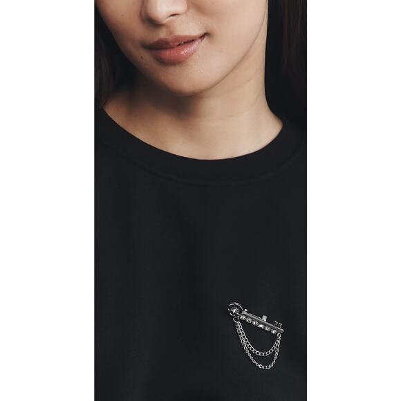 Maeve Brooch Embellished Sweatshirt - Picture 2 of 4